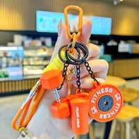 Dopamine Barbell Plates Keychain Kettlebell INS Simulation Dumbbells Keyring Detachable Creative Fitness Series Pendant Gifts