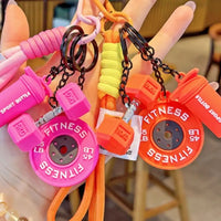 Dopamine Barbell Plates Keychain Kettlebell INS Simulation Dumbbells Keyring Detachable Creative Fitness Series Pendant Gifts