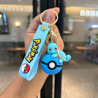 Pokémon Poké Ball Keychain Set, Pikachu Eevee Charmander Figure Keychain, Anime Collectible Key Ring for Bag Backpack Gift