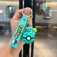 Pokémon Poké Ball Keychain Set, Pikachu Eevee Charmander Figure Keychain, Anime Collectible Key Ring for Bag Backpack Gift