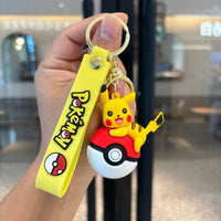 Pokémon Poké Ball Keychain Set, Pikachu Eevee Charmander Figure Keychain, Anime Collectible Key Ring for Bag Backpack Gift