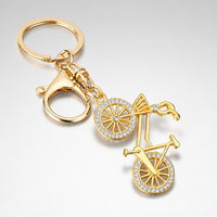 Llavero Ciclismo LOOP - Bicicleta con Strass Premium - Gold White