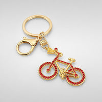Llavero Ciclismo LOOP - Bicicleta con Strass Premium - Gold Red