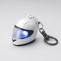 Luminous 3D Mini Helmet Keyring – Motorcycle Helmet Keychain,Cool Gifts for Bikers, Car Lovers, Birthday & Holiday Gift Ideas - White