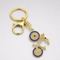 Llavero Ciclismo LOOP - Bicicleta con Strass Premium - Gold Blue