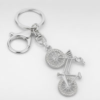Llavero Ciclismo LOOP - Bicicleta con Strass Premium - Rhodium White