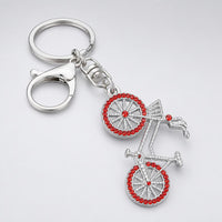 Llavero Ciclismo LOOP - Bicicleta con Strass Premium - Rhodium Red