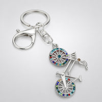 Llavero Ciclismo LOOP - Bicicleta con Strass Premium - Rhodium Colorful